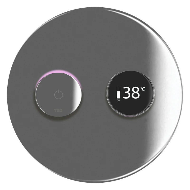 Togo large round digital shower control backplate in chrome